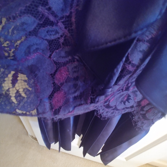 Jessica McClintock Vintage Navy Laced Collar Dress - Picture 6 of 7